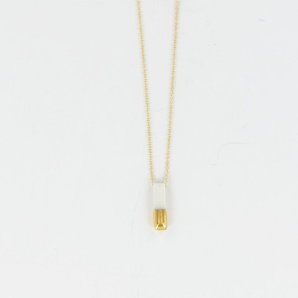 Load image into Gallery viewer, NKL-GF White Gold Dipped Bar Necklace
