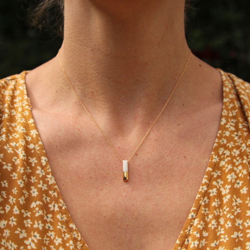 
                      
                        NKL-GF White Gold Dipped Bar Necklace
                      
                    