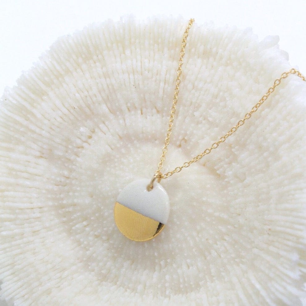 
                      
                        NKL-GF White Gold Dipped Flat Circle Necklace
                      
                    