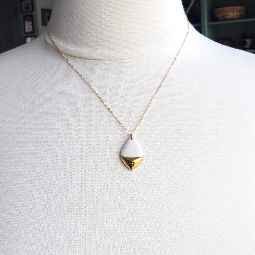 Load image into Gallery viewer, NKL-GF WHITE GOLD DIPPED MARQUISE NECKLACE
