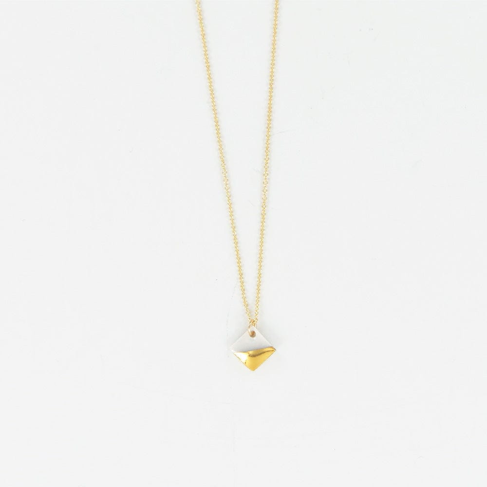 NKL-GF White Gold Dipped Square Necklace