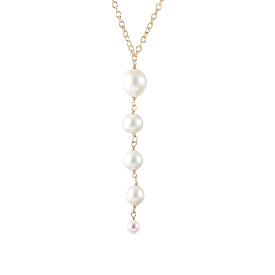 NKL-GF White Graduation 5 Pearl  Necklace