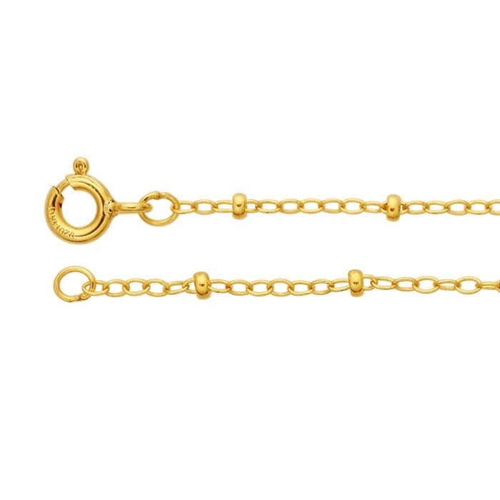 NKL-GF Yellow Gold-Filled 1.2mm Oval Cable Chain with Beads Necklace