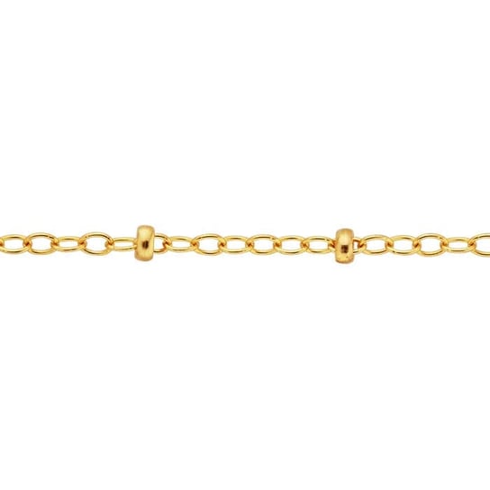 
                  
                    NKL-GF Yellow Gold-Filled 1.2mm Oval Cable Chain with Beads Necklace
                  
                