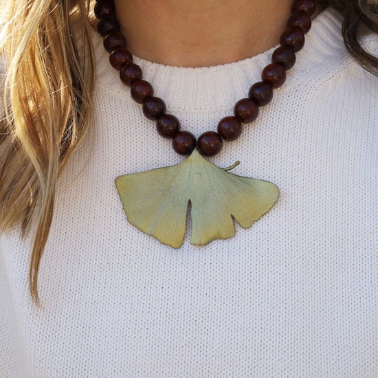 Load image into Gallery viewer, NKL Ginkgo Large Pendant Necklace
