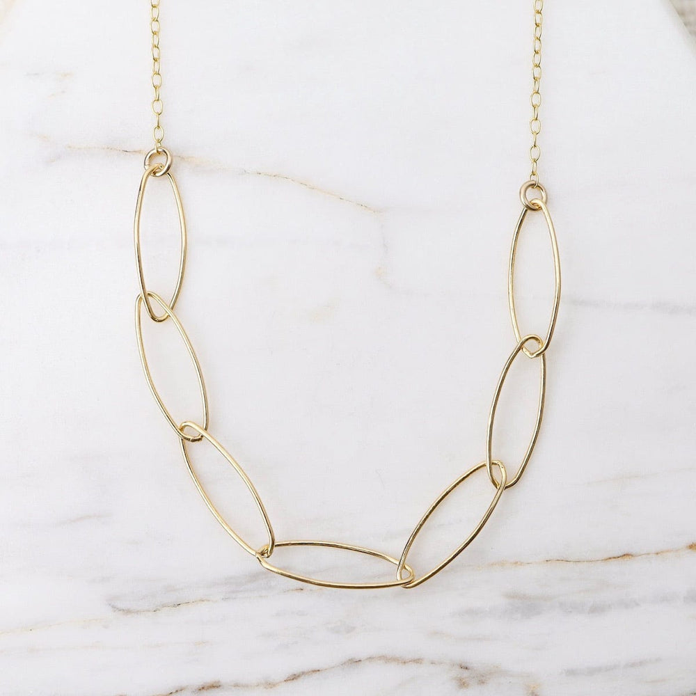 
                      
                        NKL Gold Filled Chain with Gold Filled Marquise Link Necklace
                      
                    