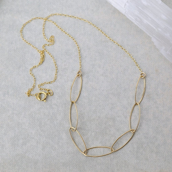 NKL Gold Filled Chain with Gold Filled Marquise Link Necklace