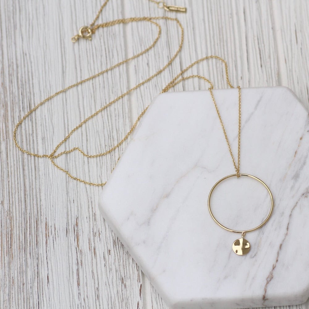 
                      
                        NKL Gold Ripple Circle Long Necklace
                      
                    