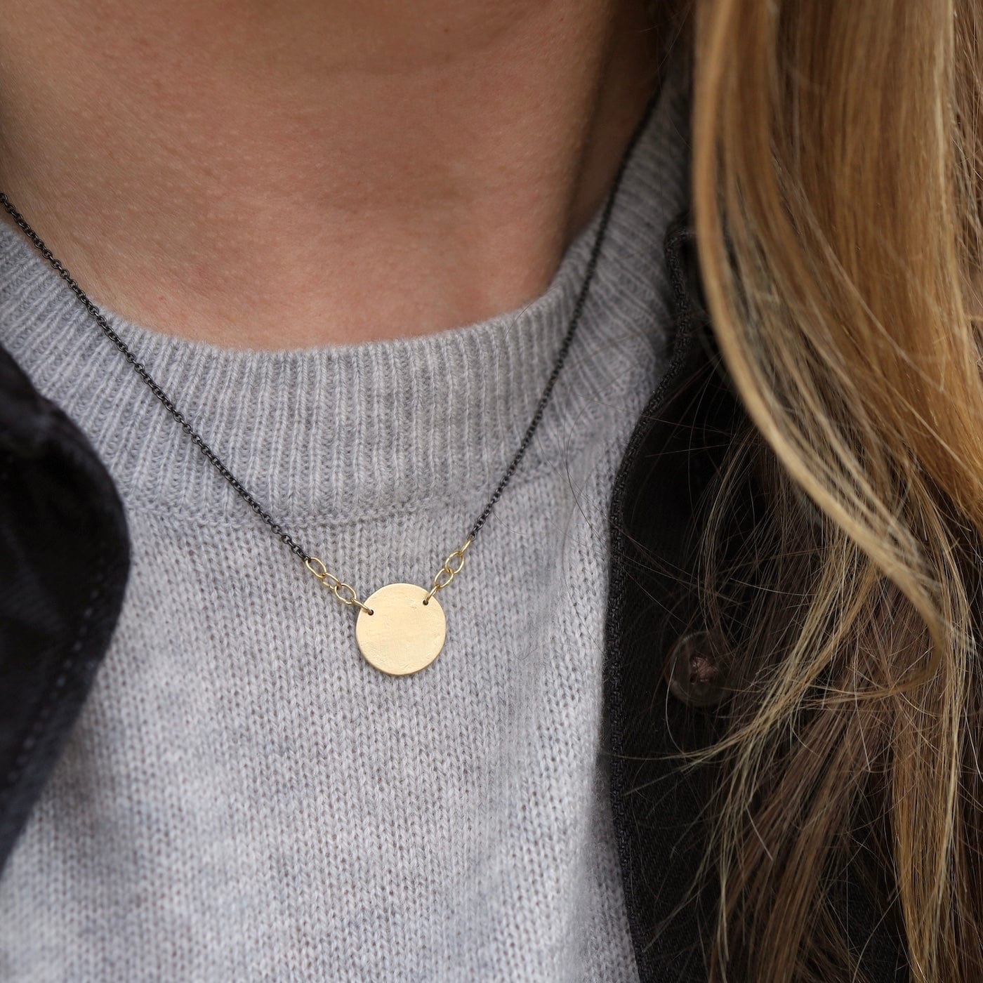 NKL Gold Small Paper Moon Necklace