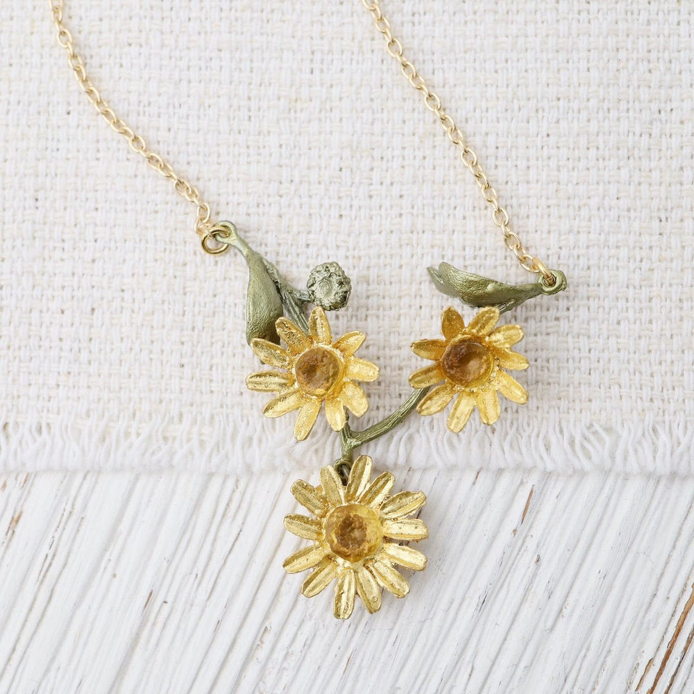 NKL Golden Daisy 3 Flower Necklace