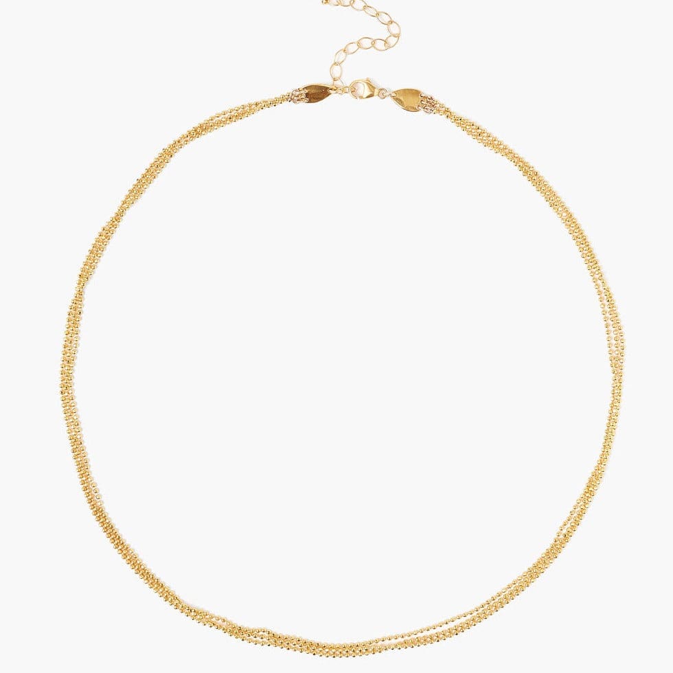 NKL-GPL 18k Gold Plated Sterling Silver Mini Ball Chain Necklace