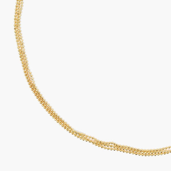 NKL-GPL 18k Gold Plated Sterling Silver Mini Ball Chain Necklace