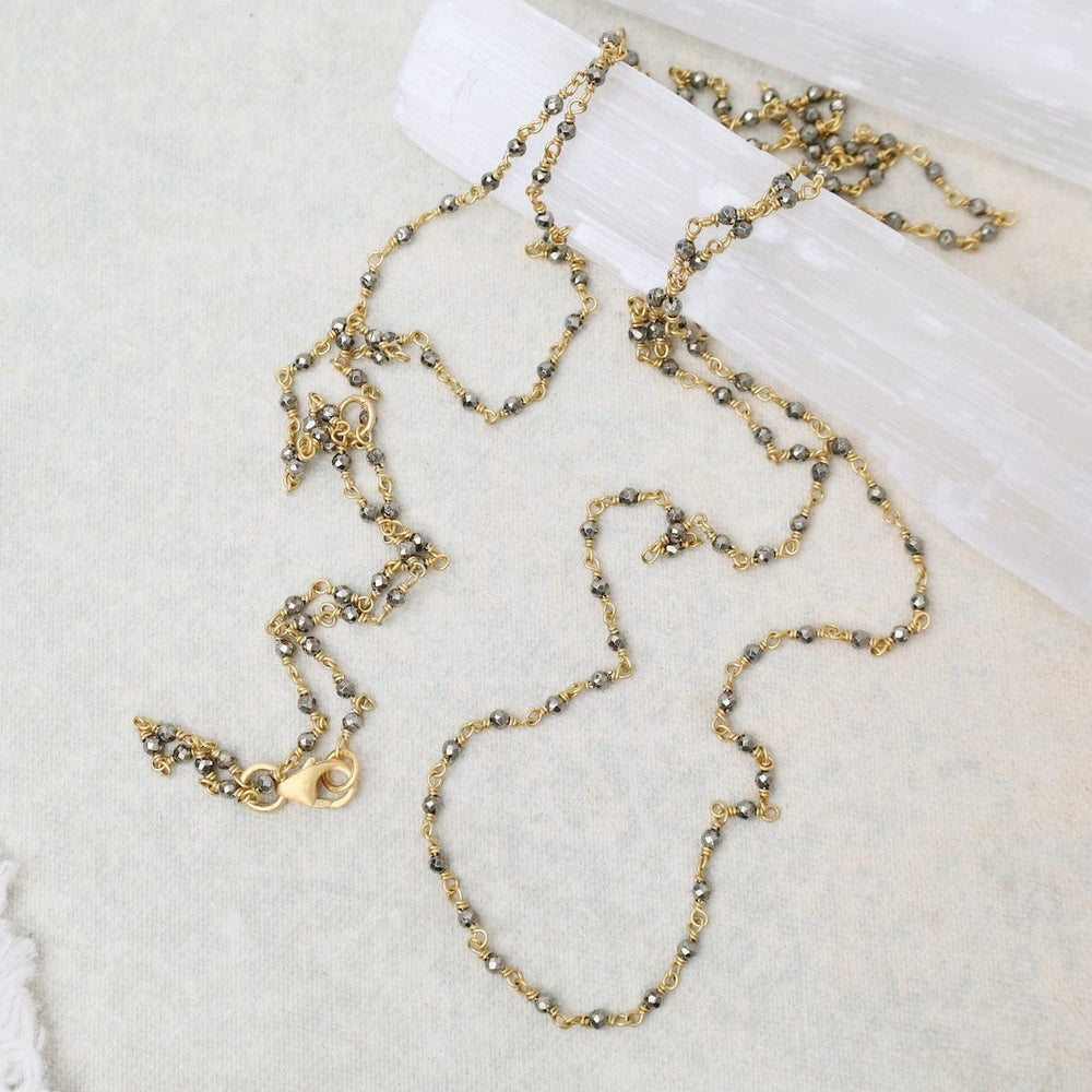 
                  
                    NKL-GPL 38" Wire Knotted Pyrite Necklace
                  
                