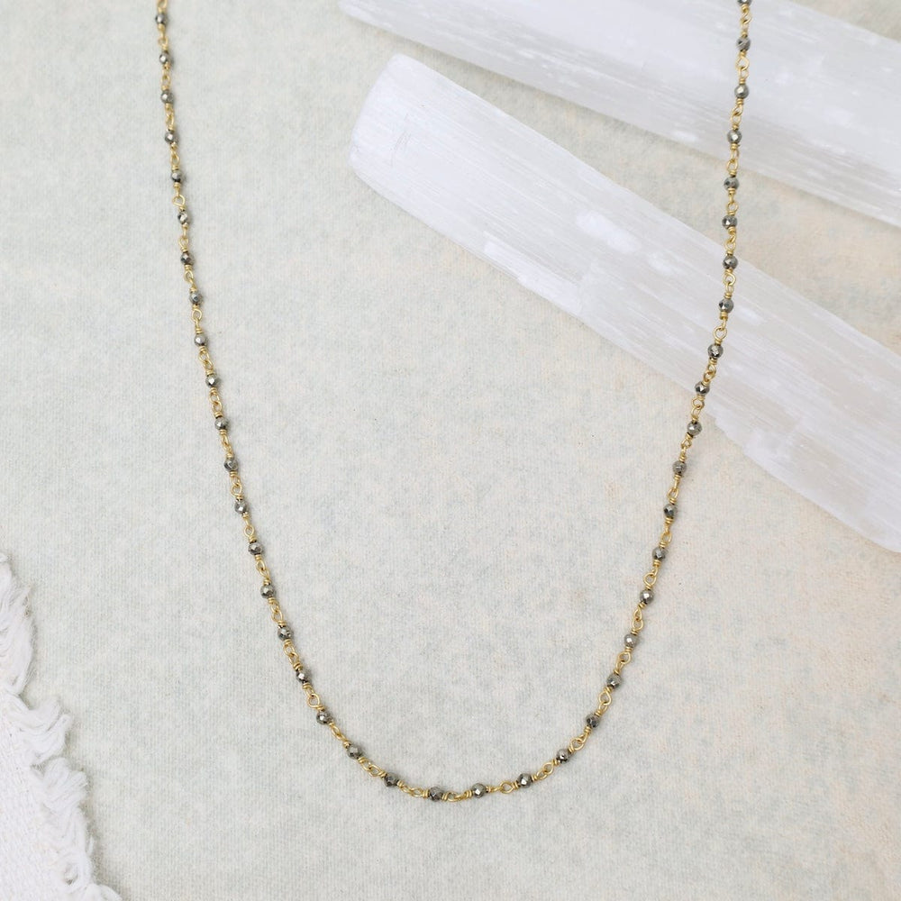 
                  
                    NKL-GPL 38" Wire Knotted Pyrite Necklace
                  
                