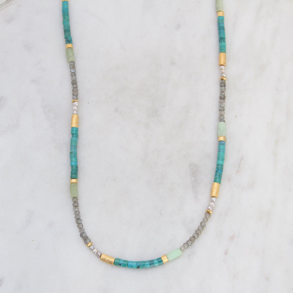 
                  
                    NKL-GPL 3mm Labradorite & Turquoise Necklace
                  
                