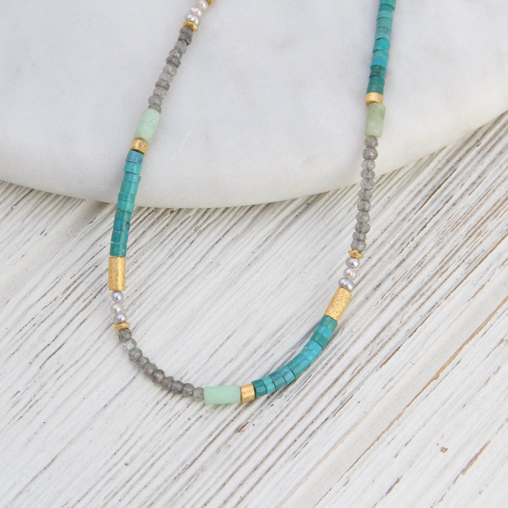 
                  
                    NKL-GPL 3mm Labradorite & Turquoise Necklace
                  
                