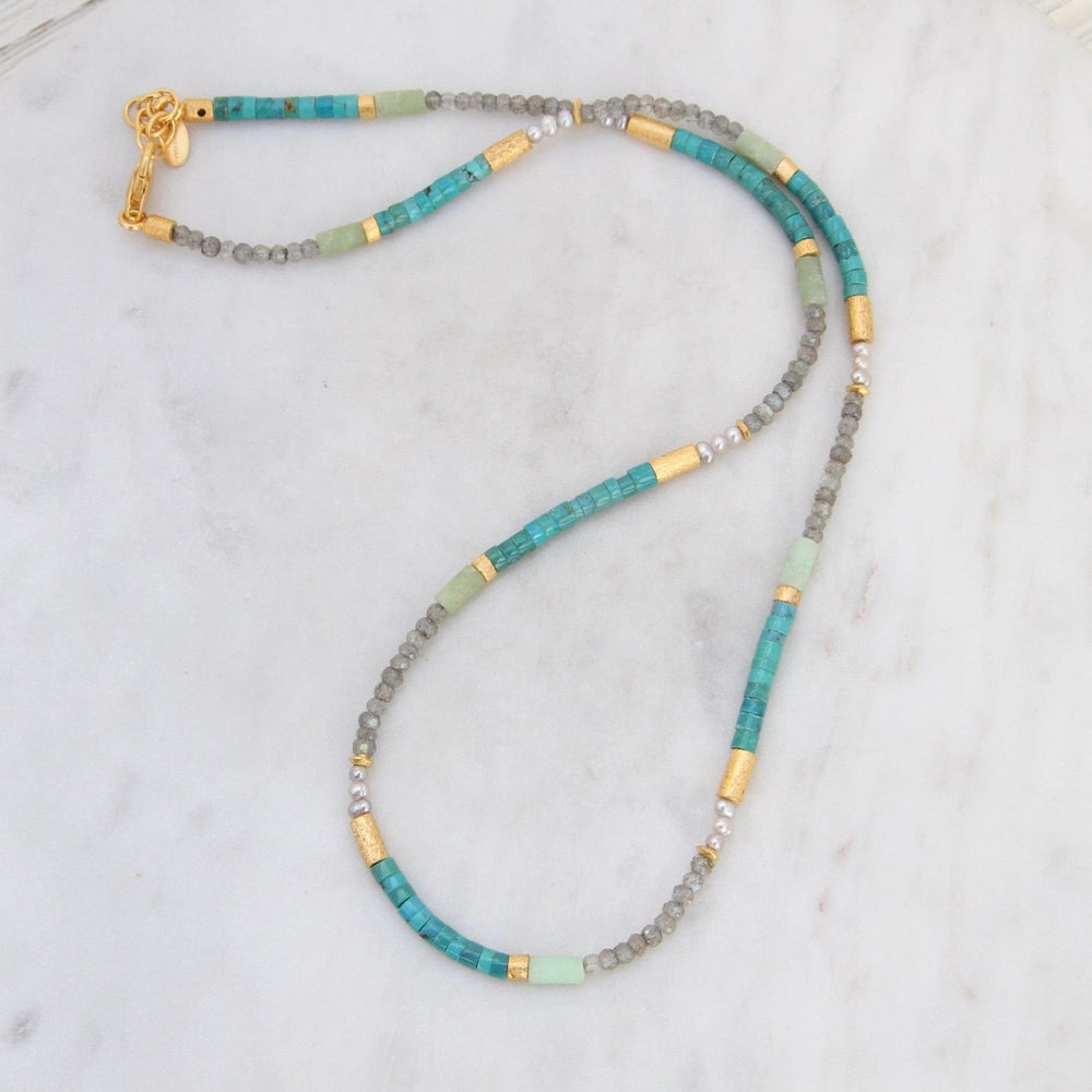 
                  
                    NKL-GPL 3mm Labradorite & Turquoise Necklace
                  
                