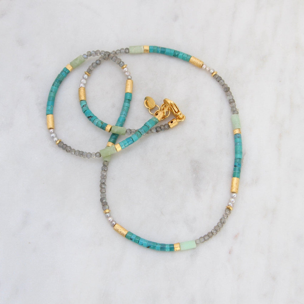 
                  
                    NKL-GPL 3mm Labradorite & Turquoise Necklace
                  
                