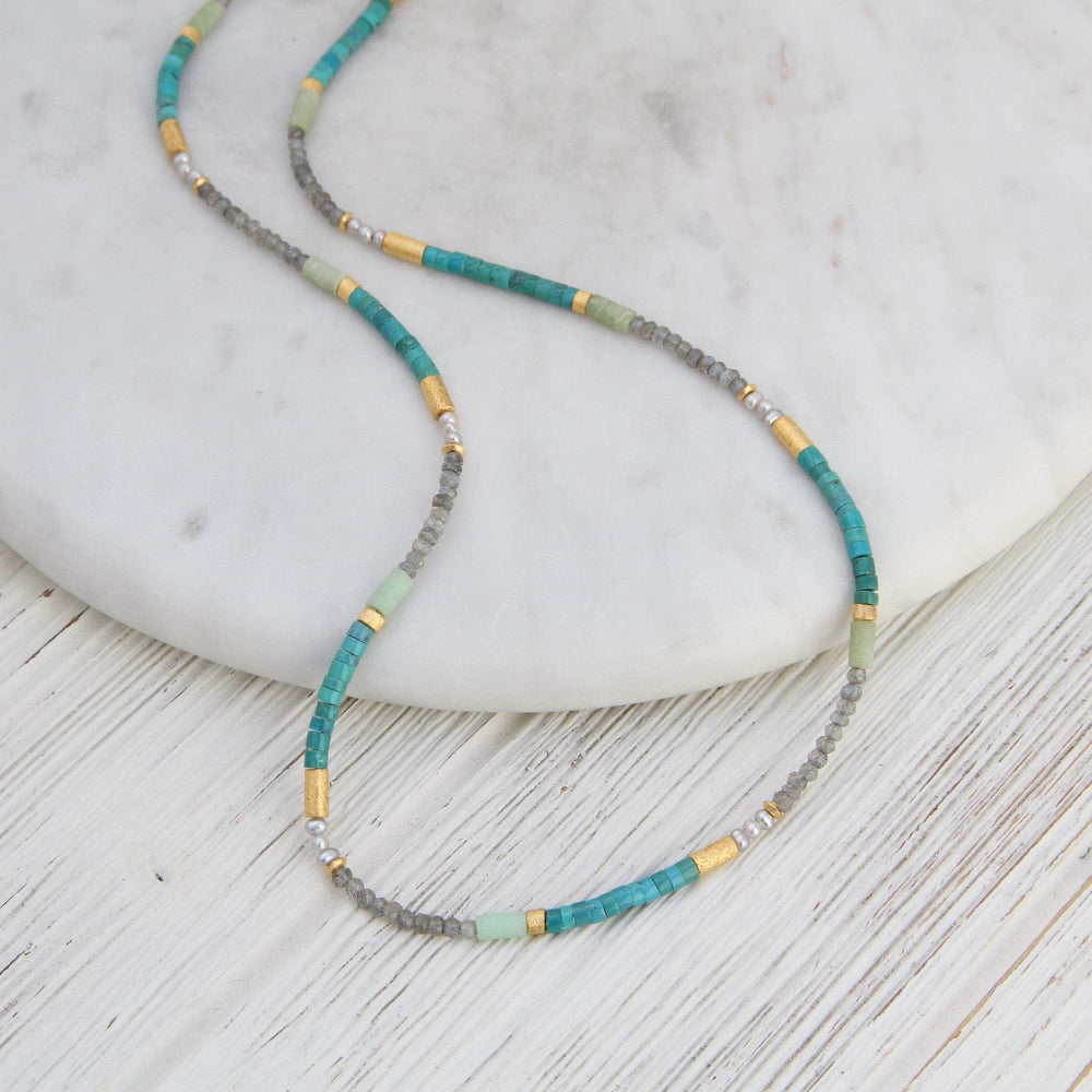 
                  
                    NKL-GPL 3mm Labradorite & Turquoise Necklace
                  
                