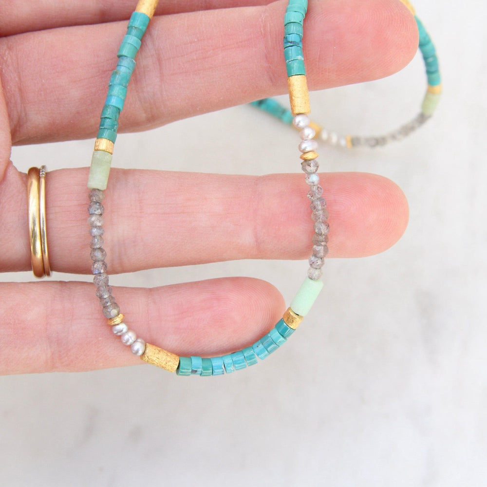 
                  
                    NKL-GPL 3mm Labradorite & Turquoise Necklace
                  
                