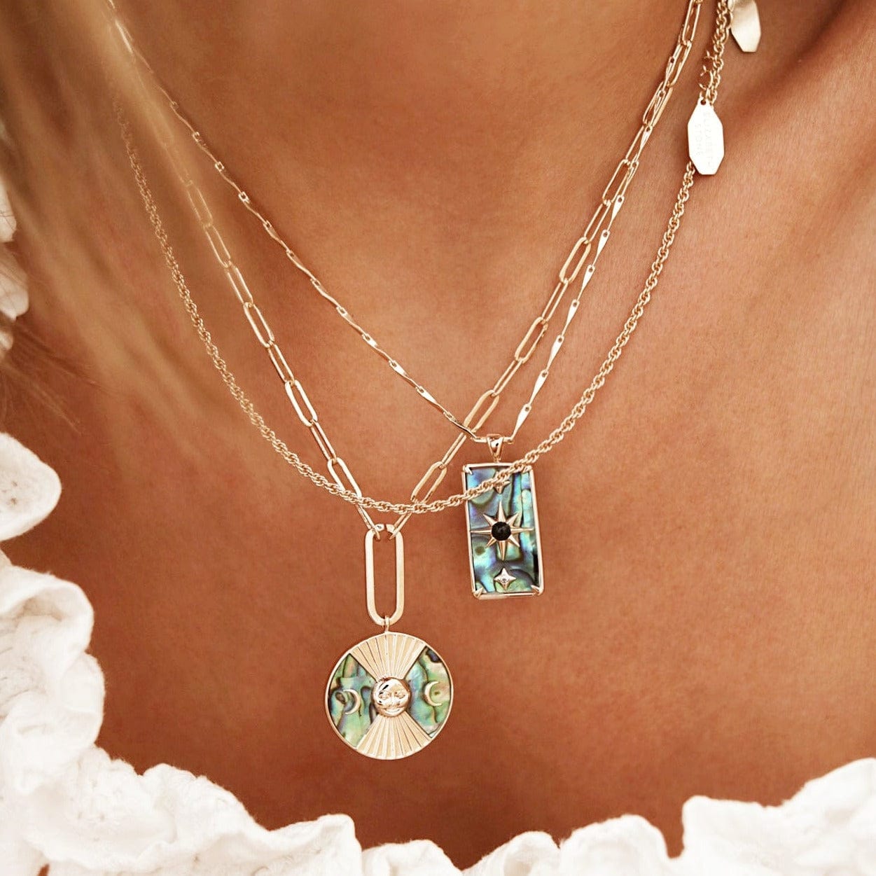 NKL-GPL Abalone Starman Pendant Necklace