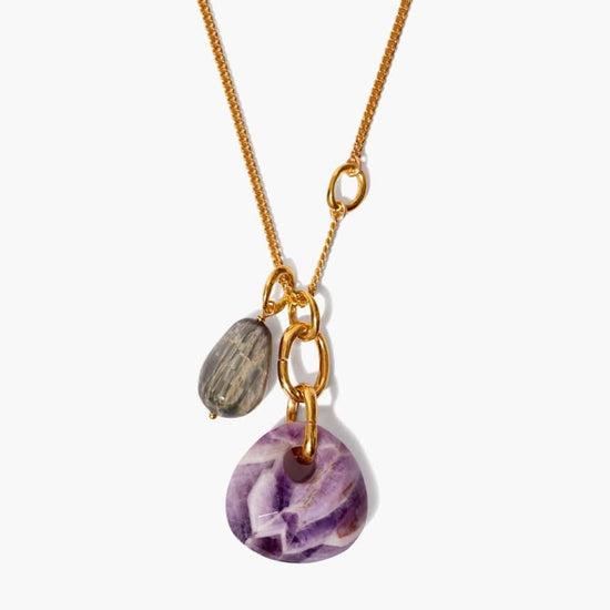 NKL-GPL Amethyst Mix Charm Necklace