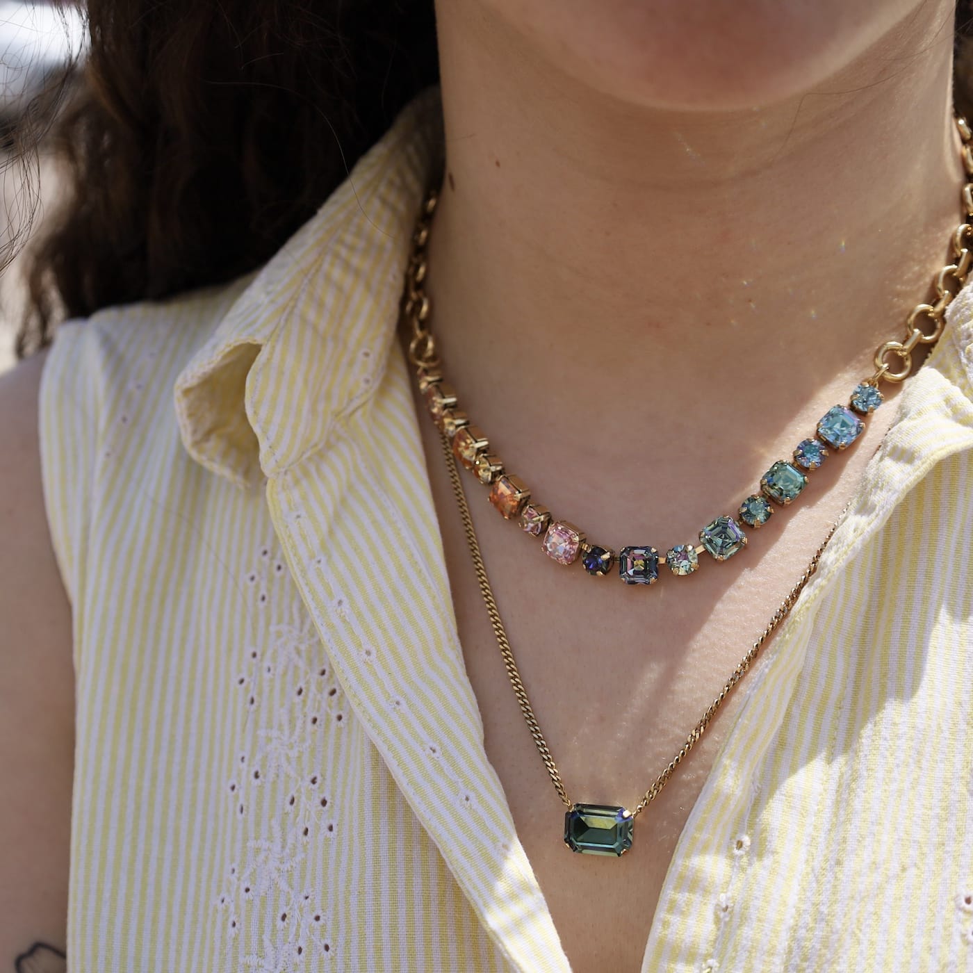 NKL-GPL Aqua Verde Rubin in Bohemian Wonderland Necklace
