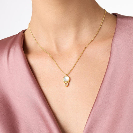 NKL-GPL Aquitaine Duo Delicate Necklace Iridescent Peony Pink