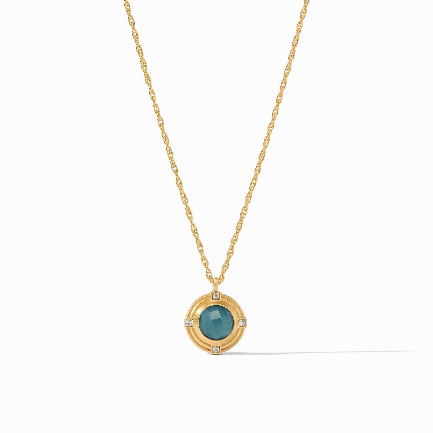 NKL-GPL Astor Solitaire Necklace in Iridescent Peacock Blue