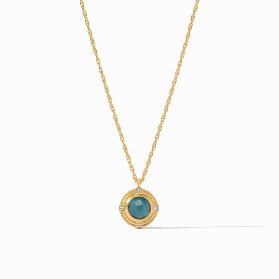 NKL-GPL Astor Solitaire Necklace in Iridescent Peacock Blue