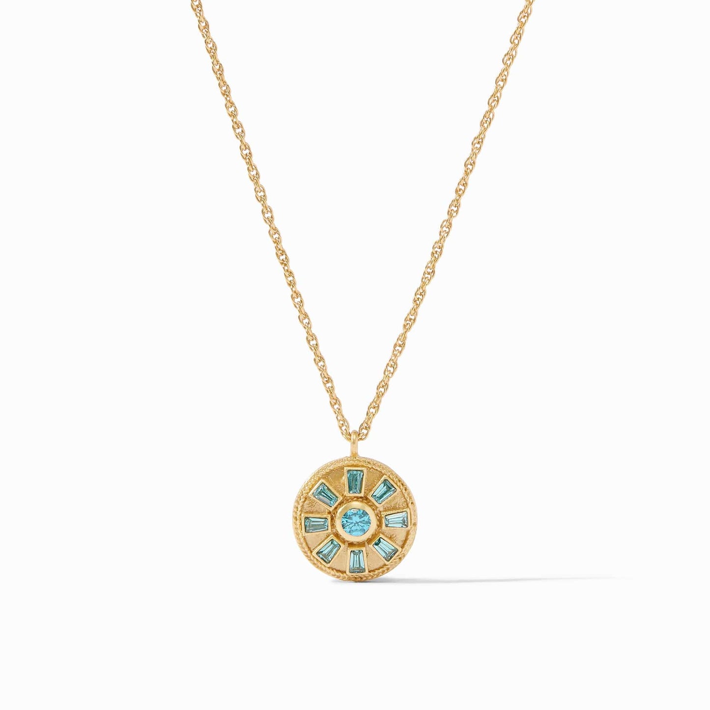 NKL-GPL Aurora Solitaire Necklace in Bahamian Blue