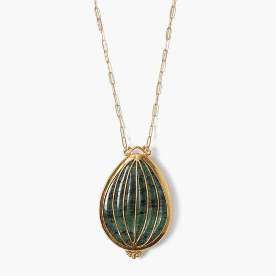 NKL-GPL Balloon Pendant Necklace with Fuchsite