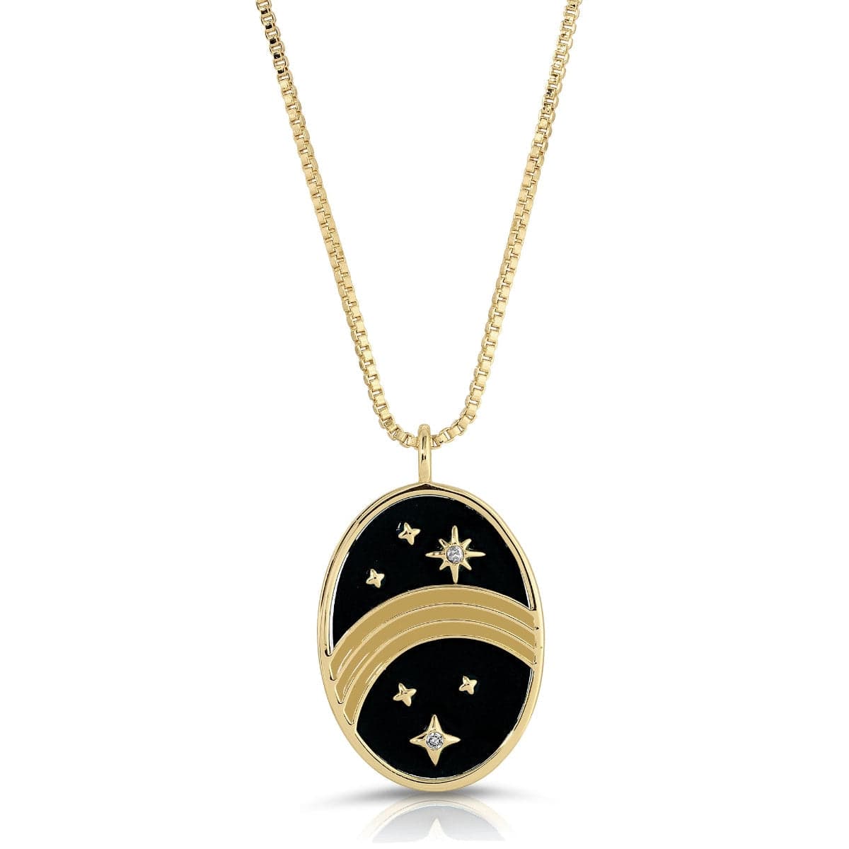 NKL-GPL Black Onyx  Daydream Pendant Necklace