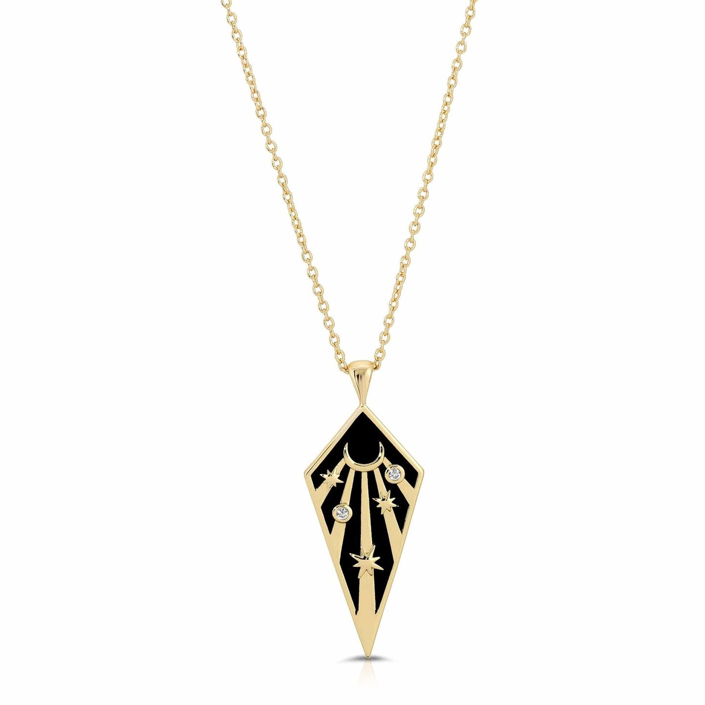 NKL-GPL Black Onyx Moonshine Pendant Necklace