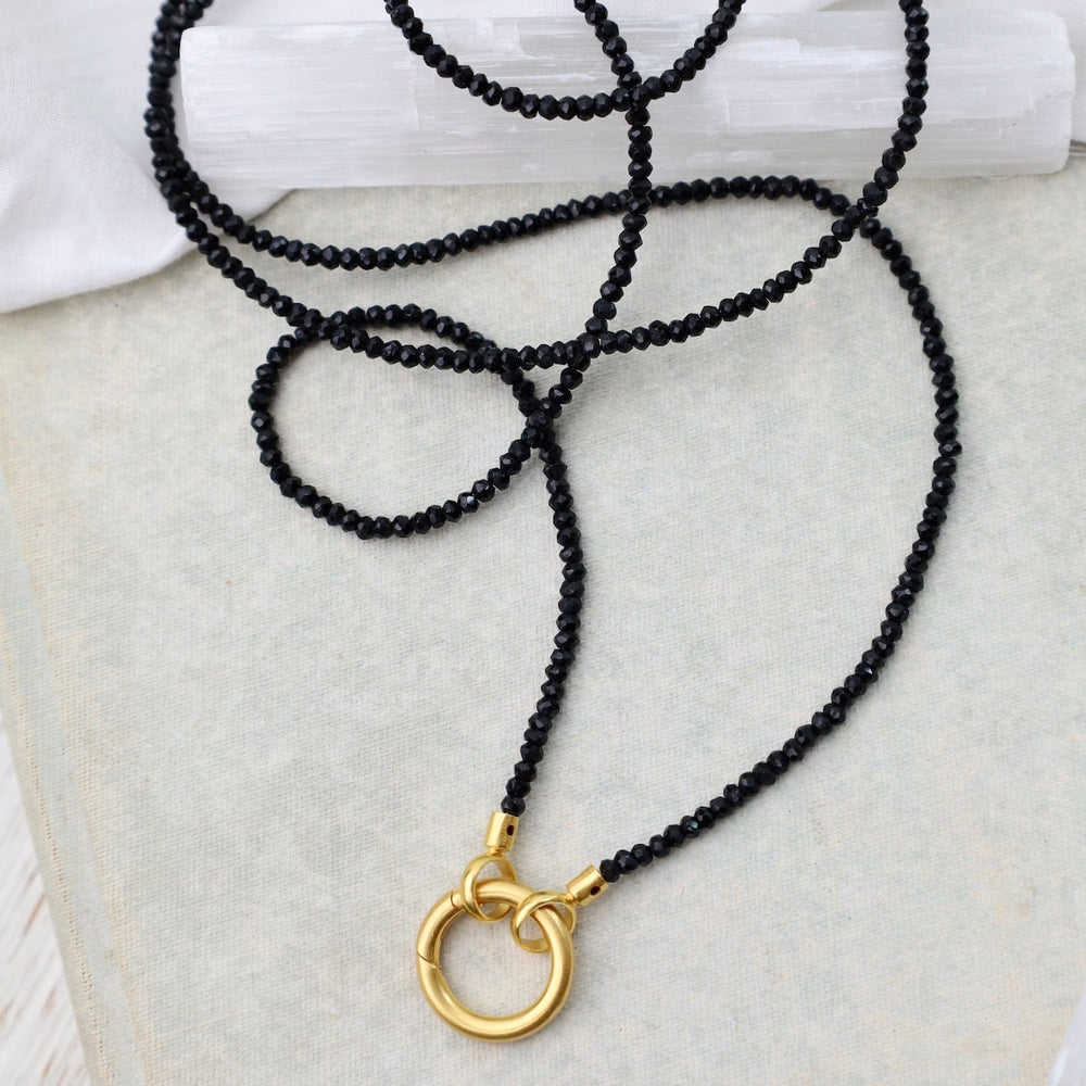 
                      
                        NKL-GPL Black Spinel Necklace with Ring Clasp
                      
                    