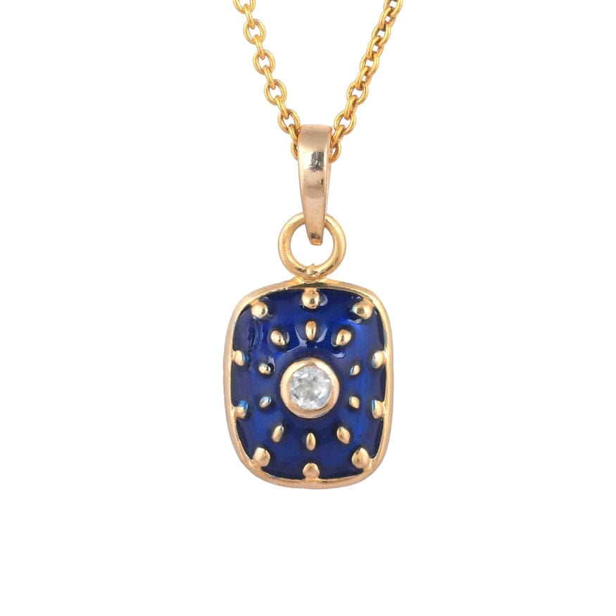 
                  
                    NKL-GPL Blue Enamel CZ Pendant Necklace
                  
                