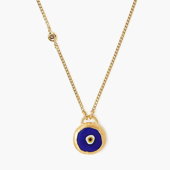 NKL-GPL Blue Evil Eye Necklace With Champagne Diamond