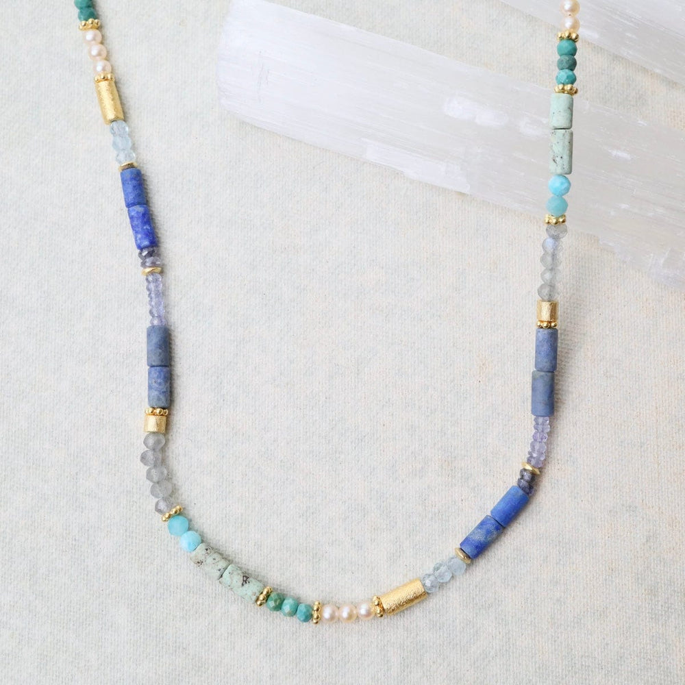 
                      
                        NKL-GPL Blue & Green Gemstone Mix Necklace
                      
                    