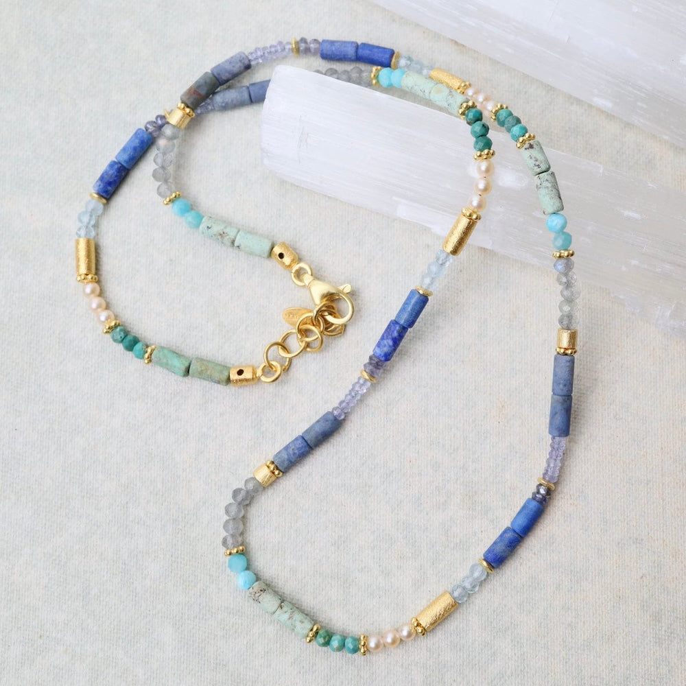 
                      
                        NKL-GPL Blue & Green Gemstone Mix Necklace
                      
                    