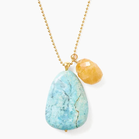 NKL-GPL Blue Opal & Citrine Charm Necklace - Limited Edition
