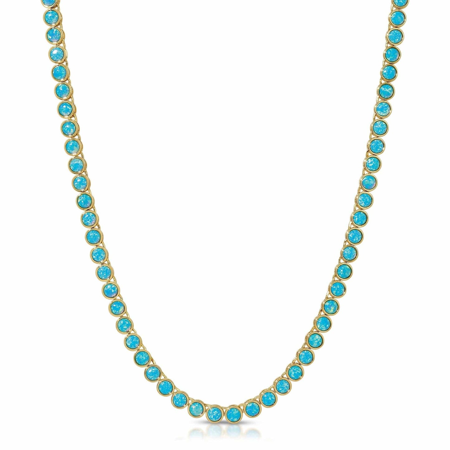 NKL-GPL Blue Opal Tennis Necklace