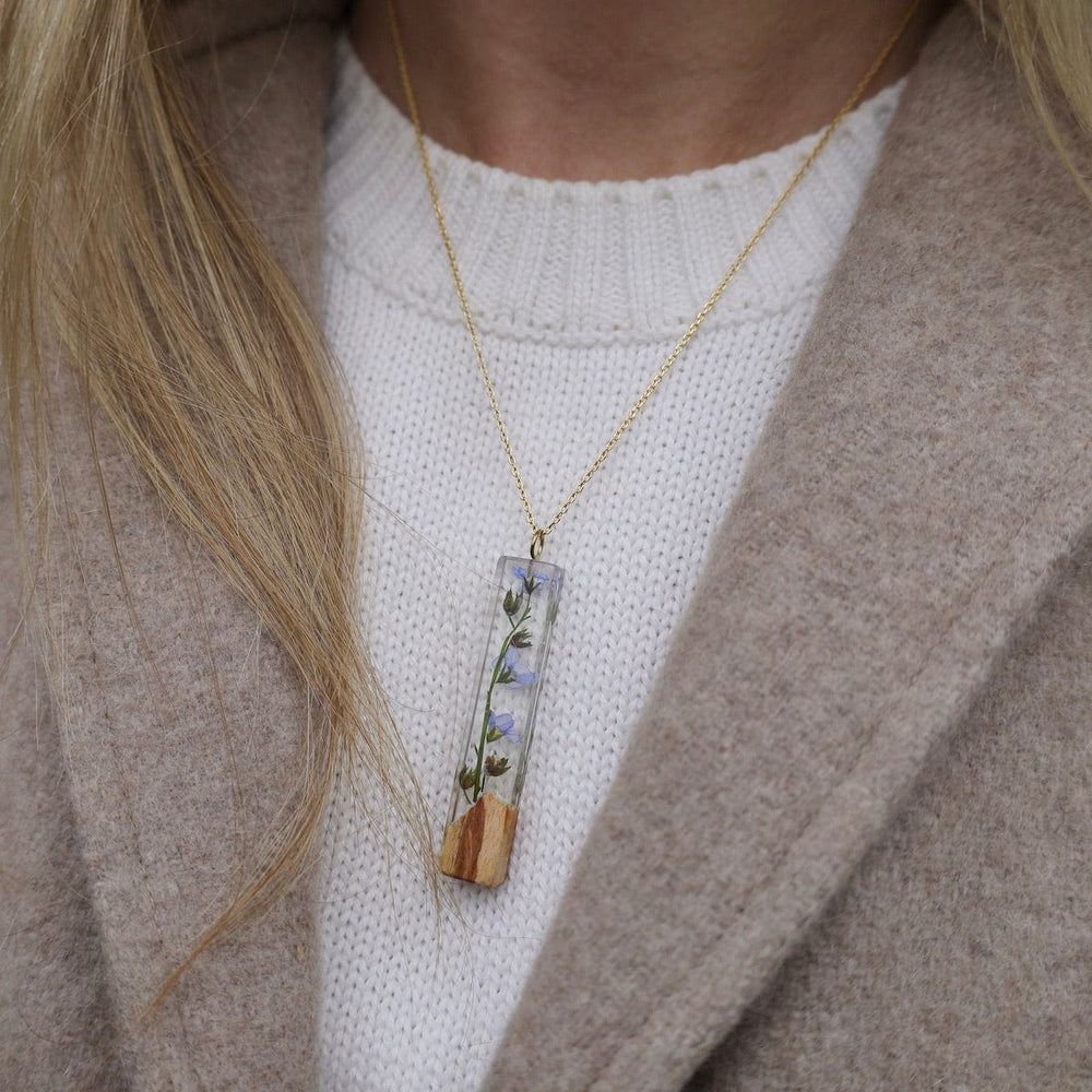 NKL-GPL Botanical " Remembrance" Collection, Forget Me Not Palito Pendant