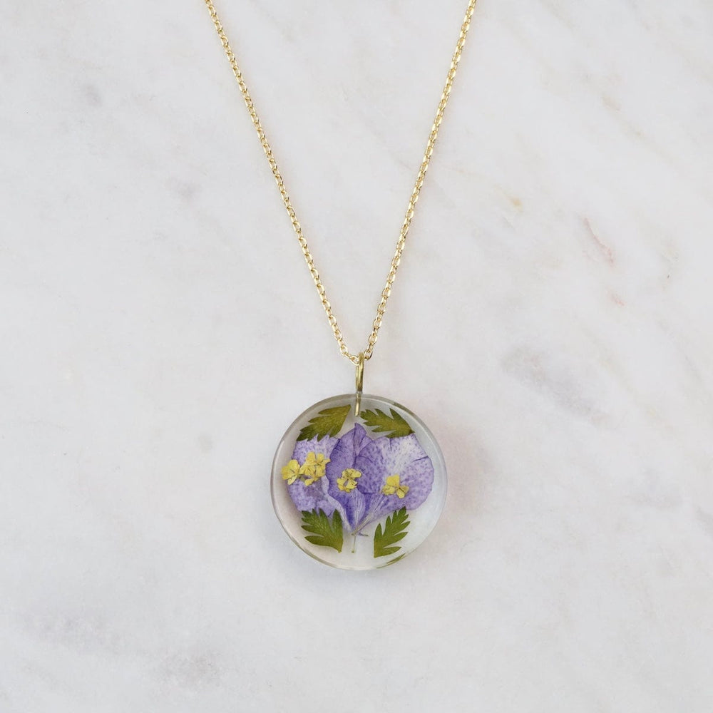 NKL-GPL Botanical Small July Birthday Full Moon Pendant