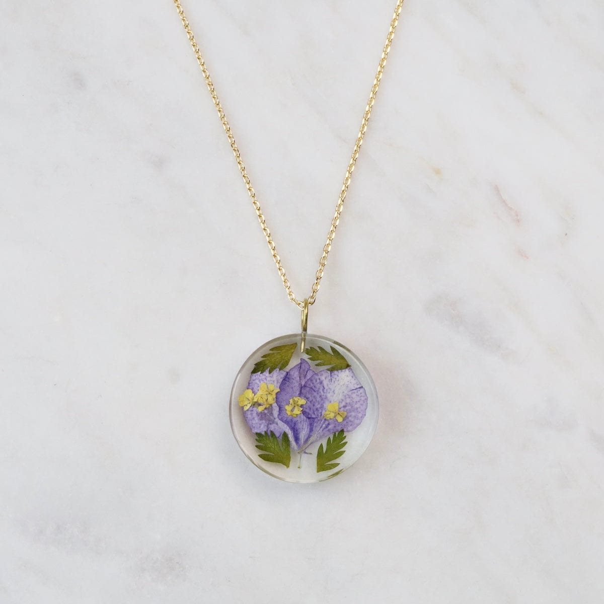 NKL-GPL Botanical Small July Birthday Full Moon Pendant