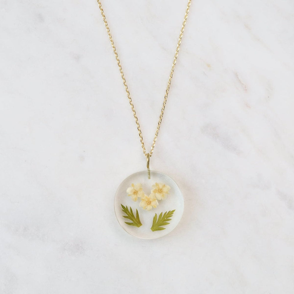 NKL-GPL Botanical Small March Birthday Full Moon Pendant