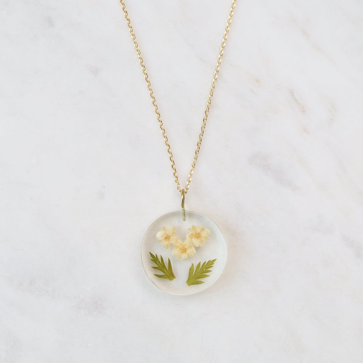 NKL-GPL Botanical Small March Birthday Full Moon Pendant