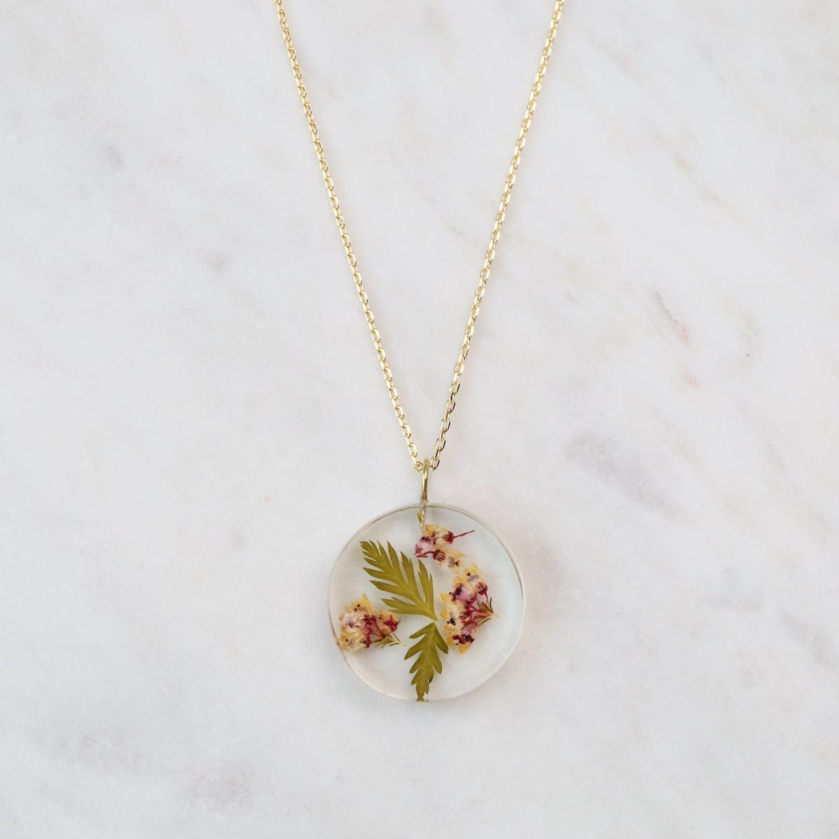 NKL-GPL Botanical Small October Birthday Full Moon Pendant