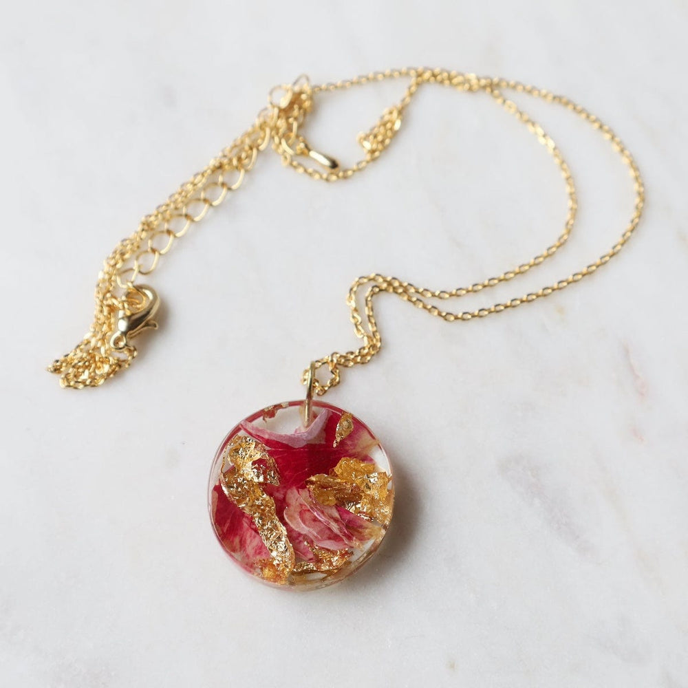 
                  
                    NKL-GPL Botanical Small Round Rose Petal Pendant
                  
                