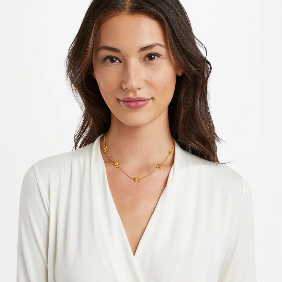 NKL-GPL Butterfly Delicate Station Necklace