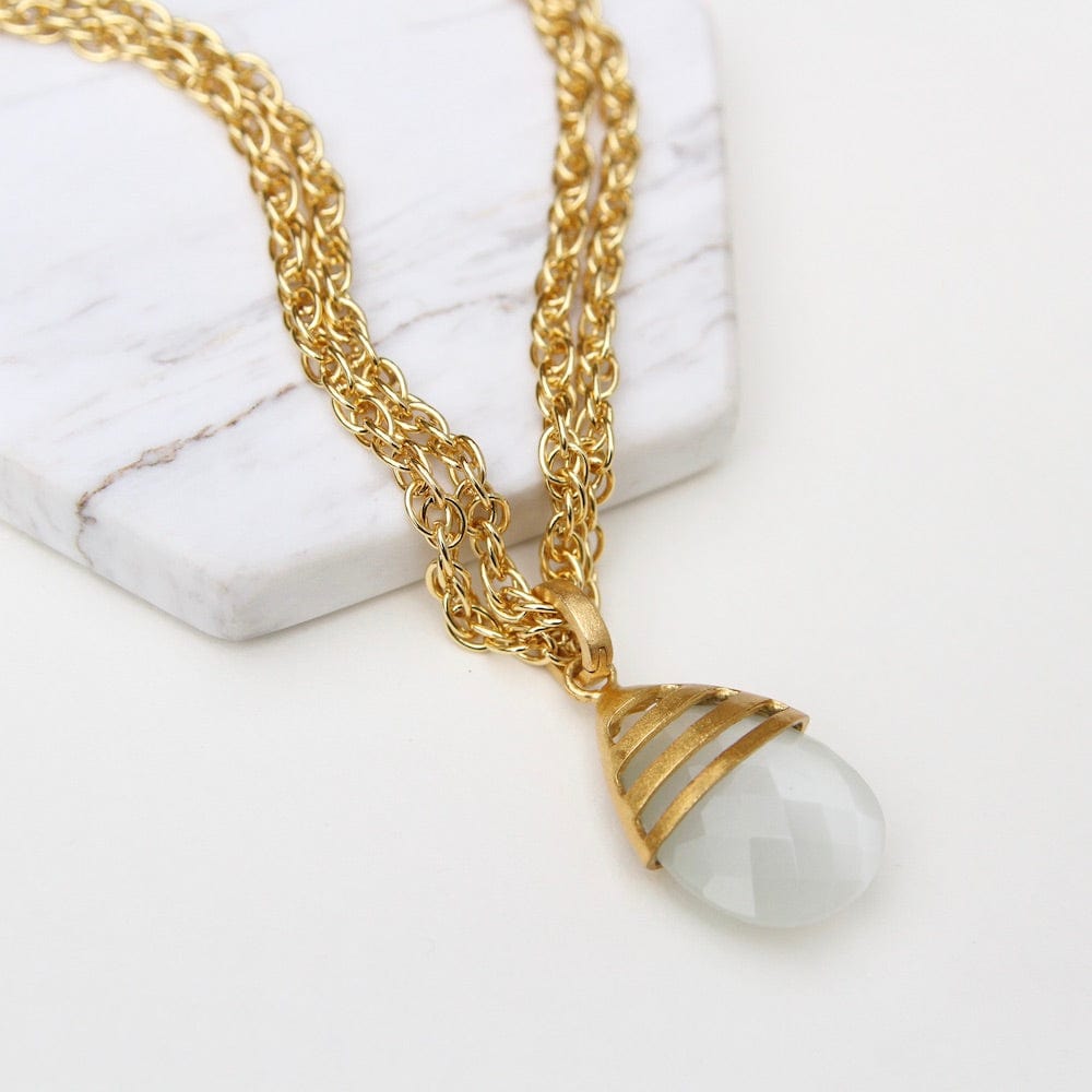 
                  
                    NKL-GPL Caged Teardrop Ice Pearl Pendant Necklace
                  
                